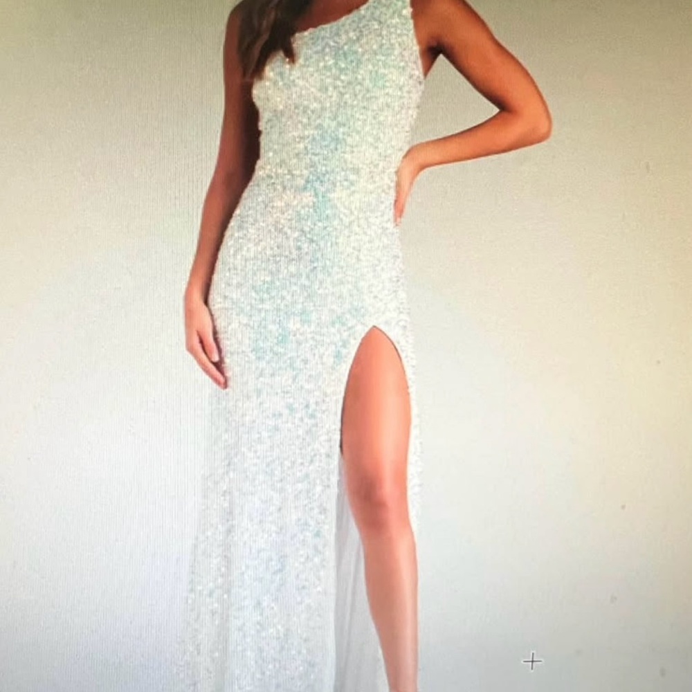 Elegant One Shoulder Sequin Gown